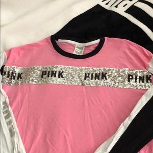 PINK Victoria's Secret Tops - Pink Bling Long-Sleeve Tee💕 PINK Victoria's Secret Tops - Pink Bling Long-Sleeve Tee💕